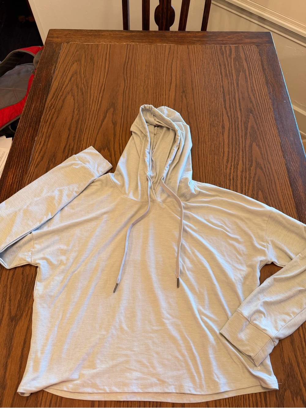 Marika Light Gray Women's Hooded Long Sleeve Tee
